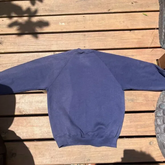 90s JERZEES blank Navy Blue L Crewneck - Picture 3 of 3